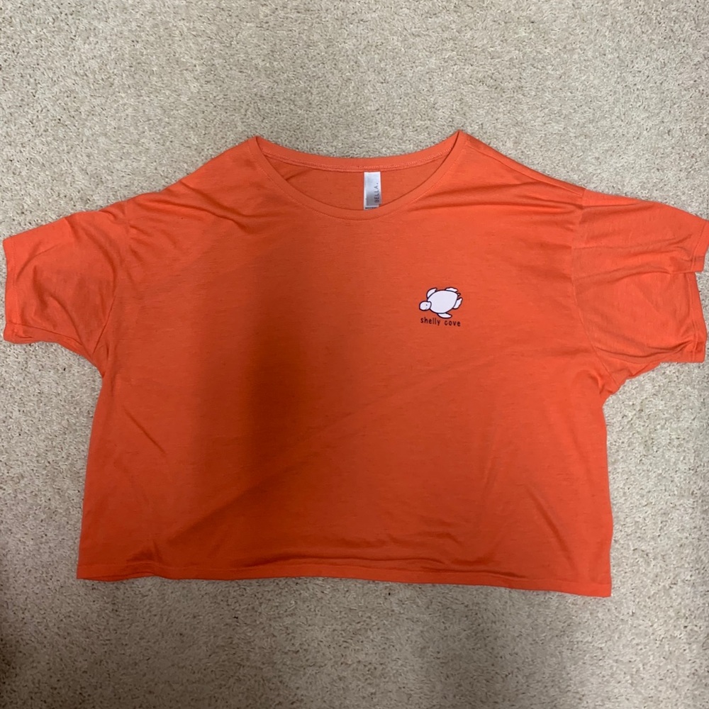 cropped orange turtle tee